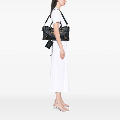 Balenciaga Goatskin Motocross Classic Metallic Edge Part Time Satchel