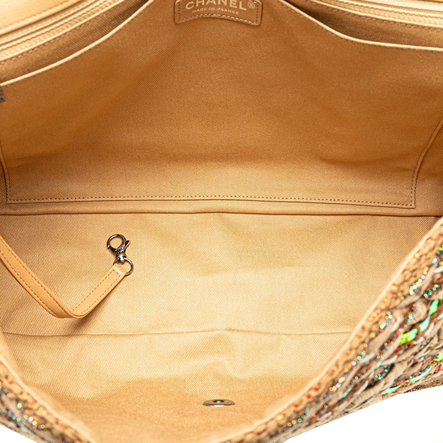 Chanel Jumbo Classic Iridescent Ribbon and Tweed Single Flap