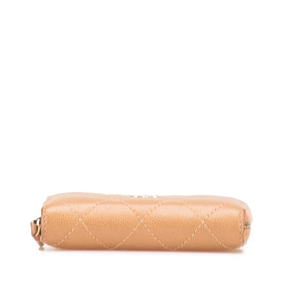 Chanel CC Quilted Caviar Zip Around Coin Purse