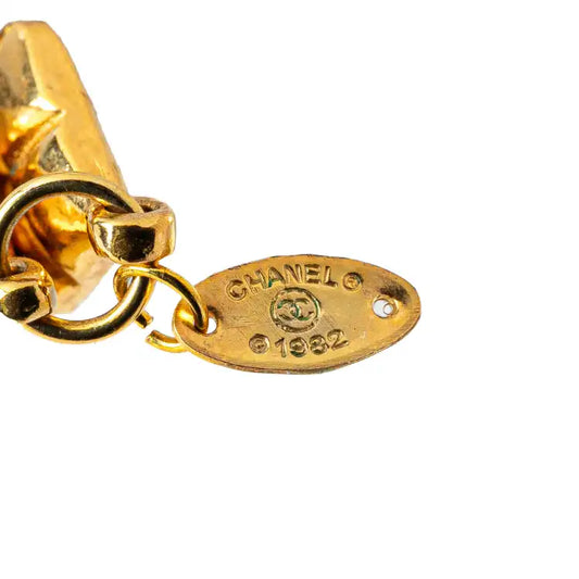 Chanel Gold Plated Logo Chain Necklace