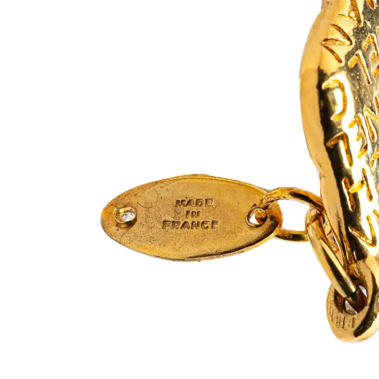 Chanel Gold Plated Logo Chain Necklace