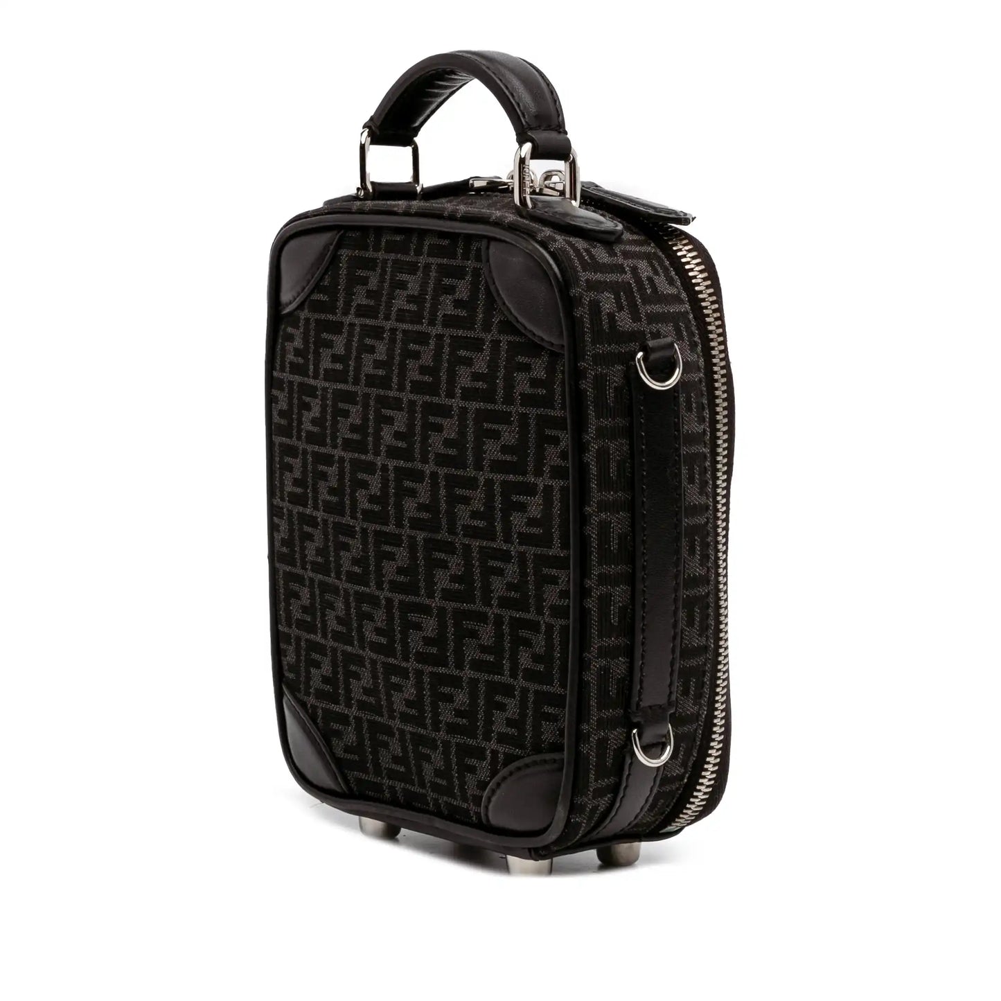 Fendi Mini Zucchino Recycled Jacquard Trolley Satchel