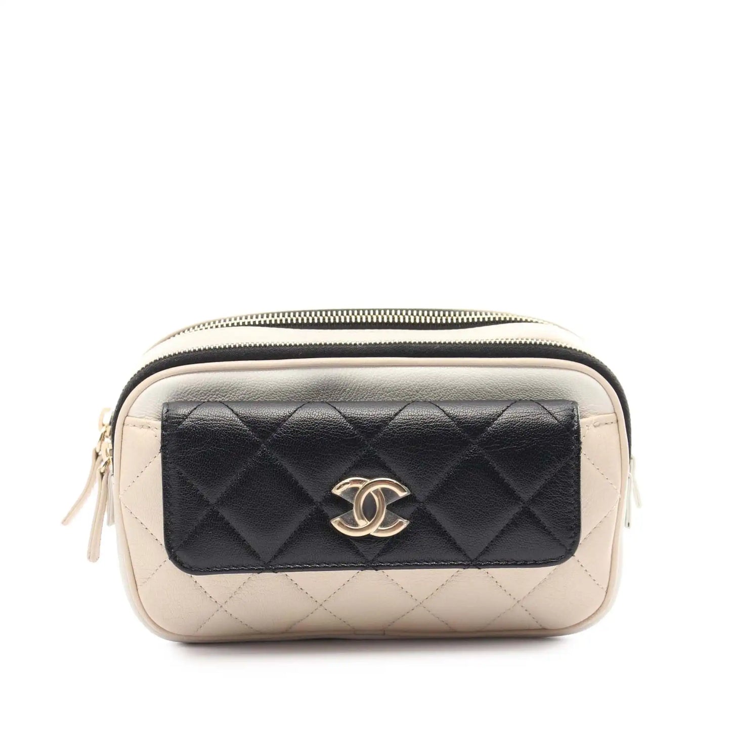 Chanel Tricolor Quilted Goatskin In and Out Belt Bag