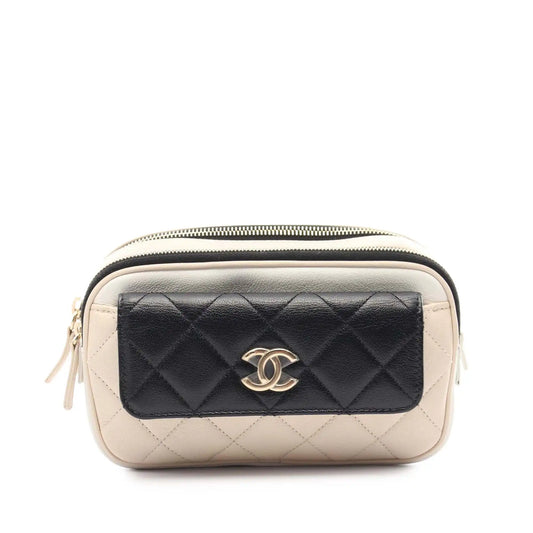 Chanel Tricolor Quilted Goatskin In and Out Belt Bag