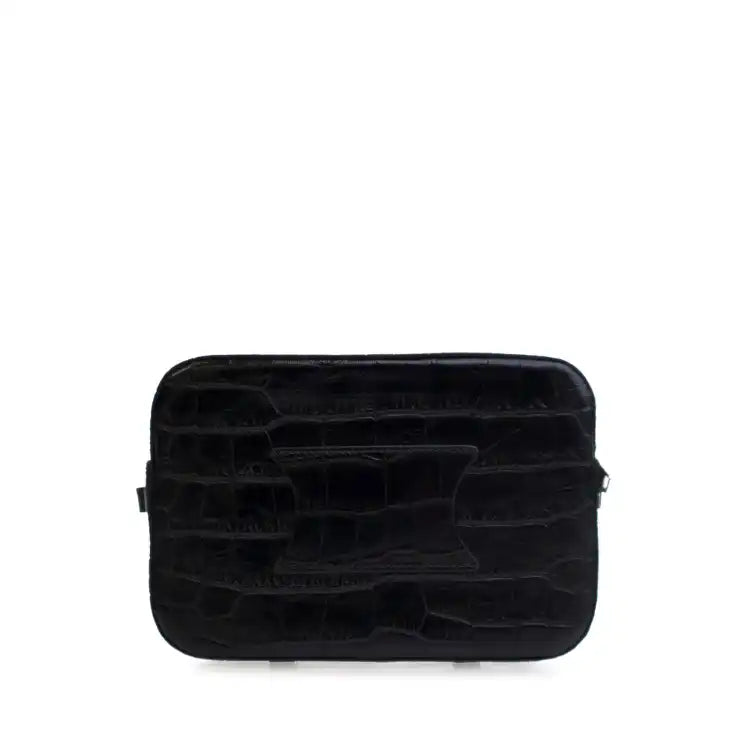 Celine Croc Embossed Leather Horizontal Phone Pouch Crossbody