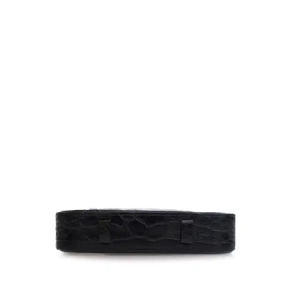 Celine Croc Embossed Leather Horizontal Phone Pouch Crossbody