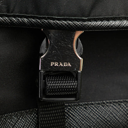 Prada Saffiano Trimmed Tessuto Belt Bag