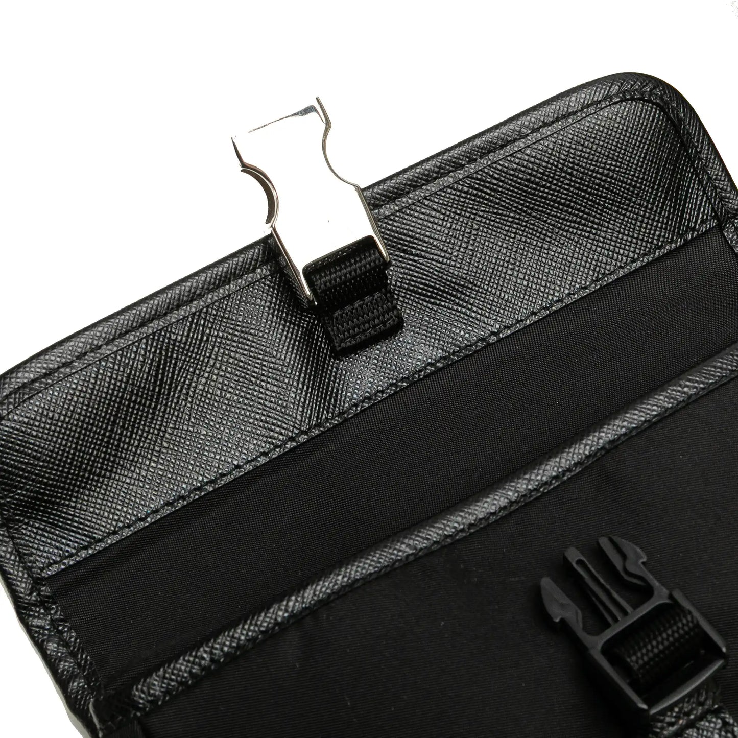 Prada Saffiano Trimmed Tessuto Belt Bag
