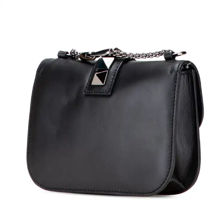 Valentino Small Leather Rockstud Glam Lock Crossbody
