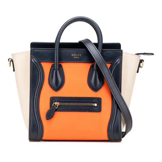 Celine Nano Tricolor Leather Luggage Tote