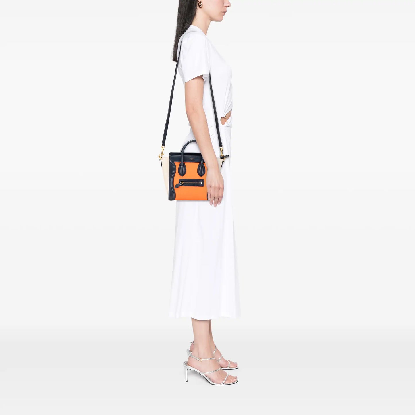 Celine Nano Tricolor Leather Luggage Tote