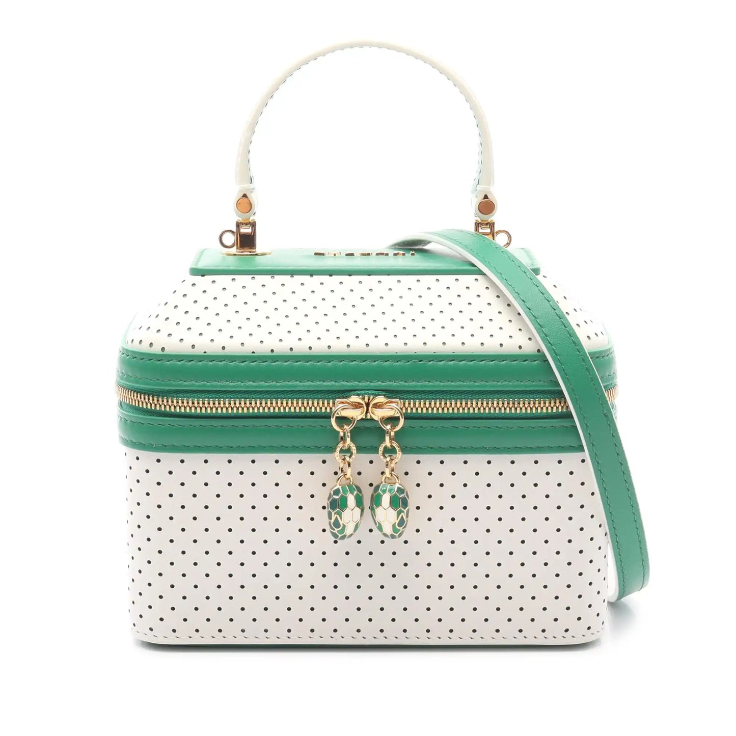 Bvlgari Casa Blanca Leather Serpenti Forever Vanity Bag