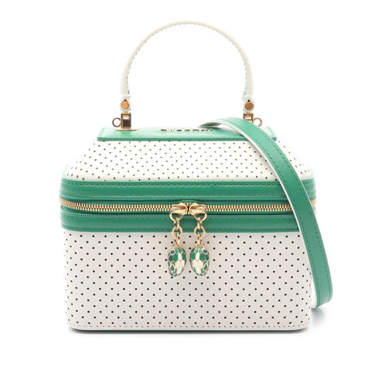 Bvlgari Casa Blanca Leather Serpenti Forever Vanity Bag