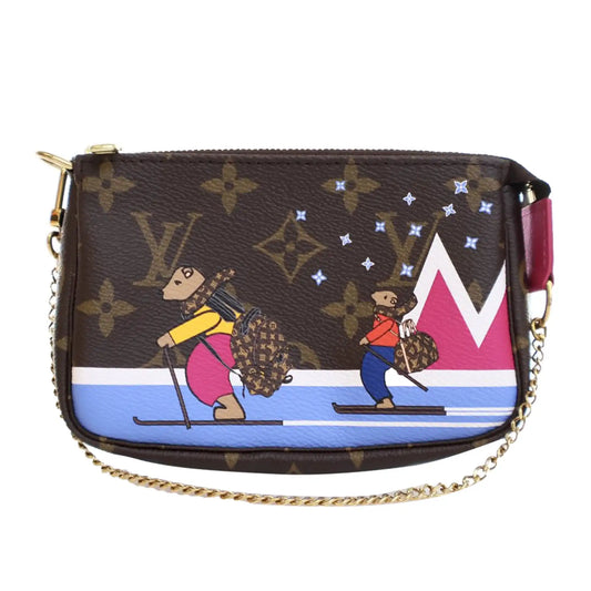 Louis Vuitton Monogram Bears on Skis Christmas Animation Mini