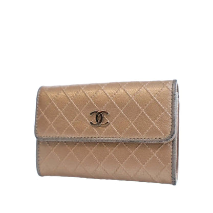 Chanel Metallic Calfskin Diamond Stitch Card Holder