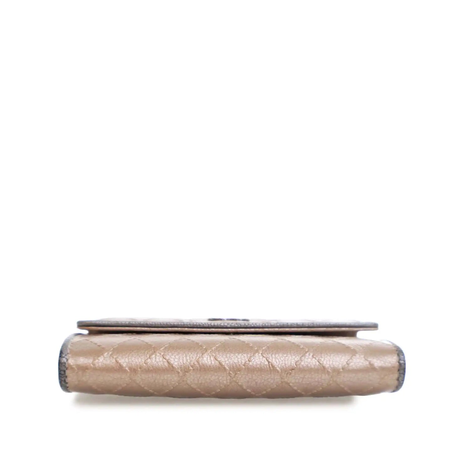 Chanel Metallic Calfskin Diamond Stitch Card Holder