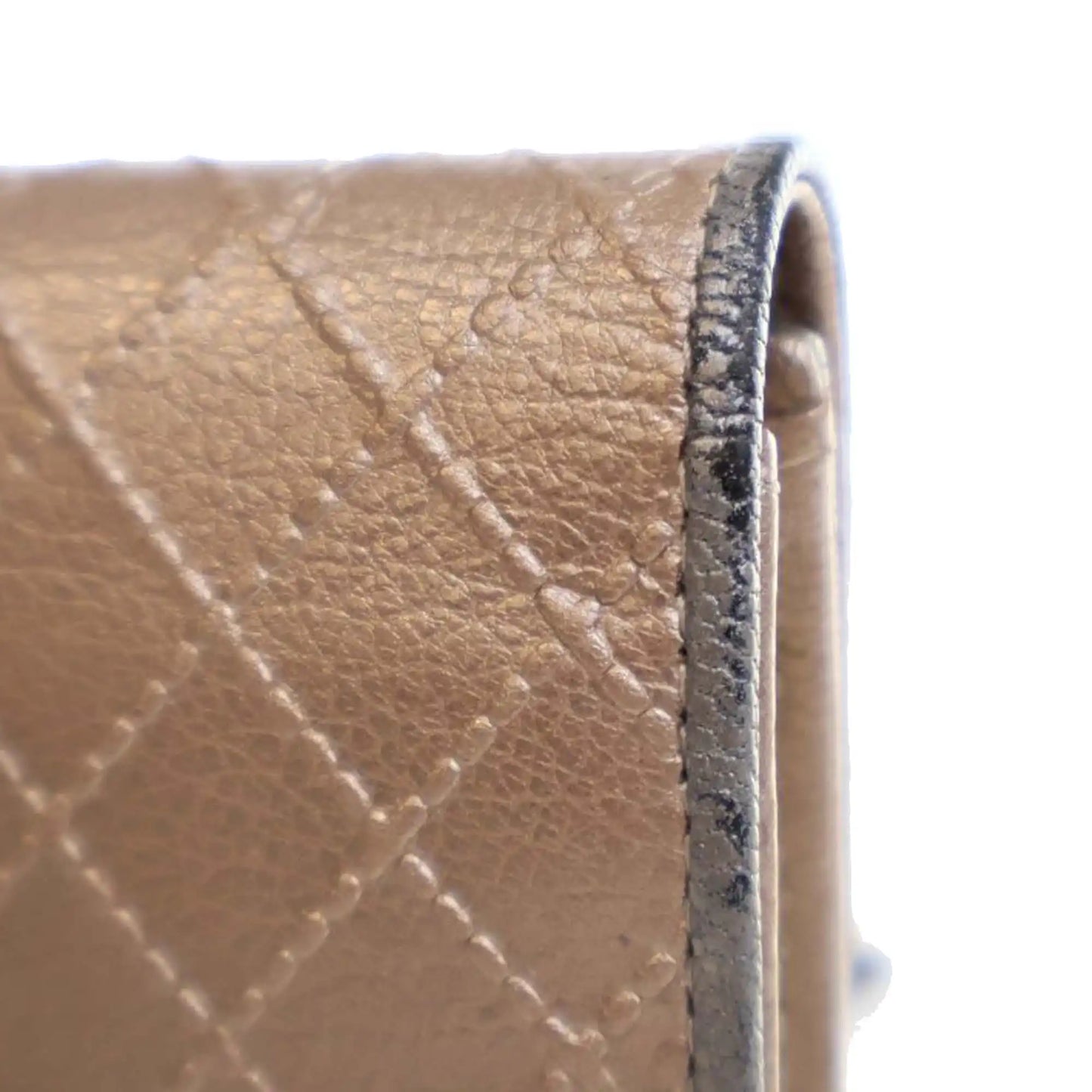 Chanel Metallic Calfskin Diamond Stitch Card Holder