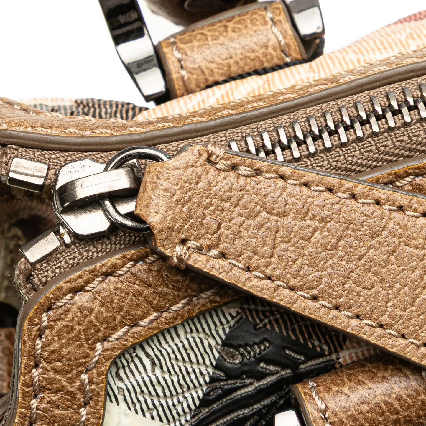 Burberry Embossed Supernova Check Coated Canvas Satchel