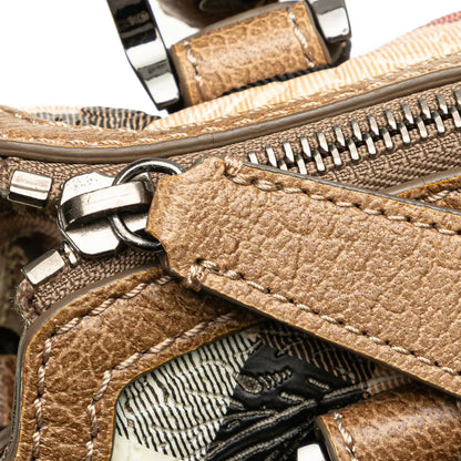 Burberry Embossed Supernova Check Coated Canvas Satchel