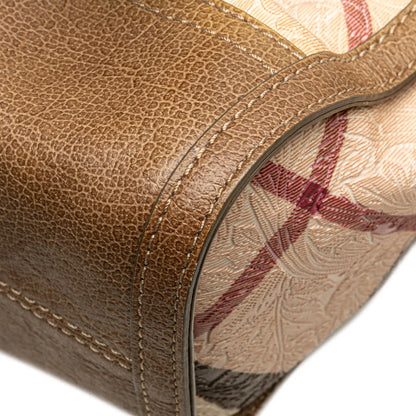 Burberry Embossed Supernova Check Coated Canvas Satchel