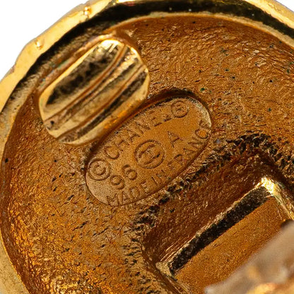 Chanel Gold Plated CC Round Clip On Earrings