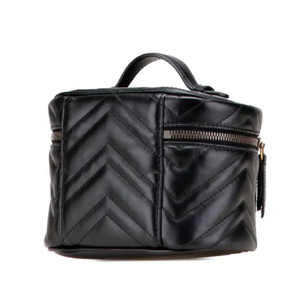 Gucci Mini GG Marmont Round Leather Vanity Bag