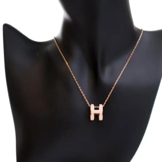 Hermès Rose Gold Plated Enamel Pop H Pendant