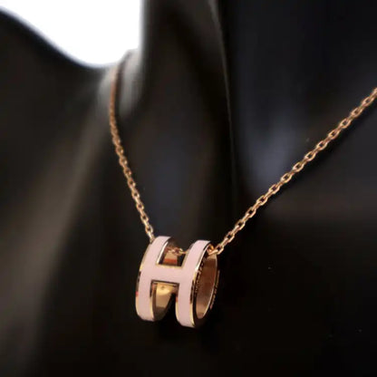Hermès Rose Gold Plated Enamel Pop H Pendant