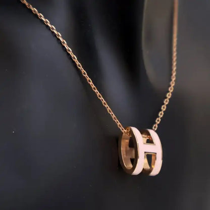 Hermès Rose Gold Plated Enamel Pop H Pendant
