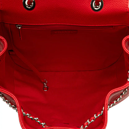 Chanel CC Quilted Caviar Drawstring Backpack