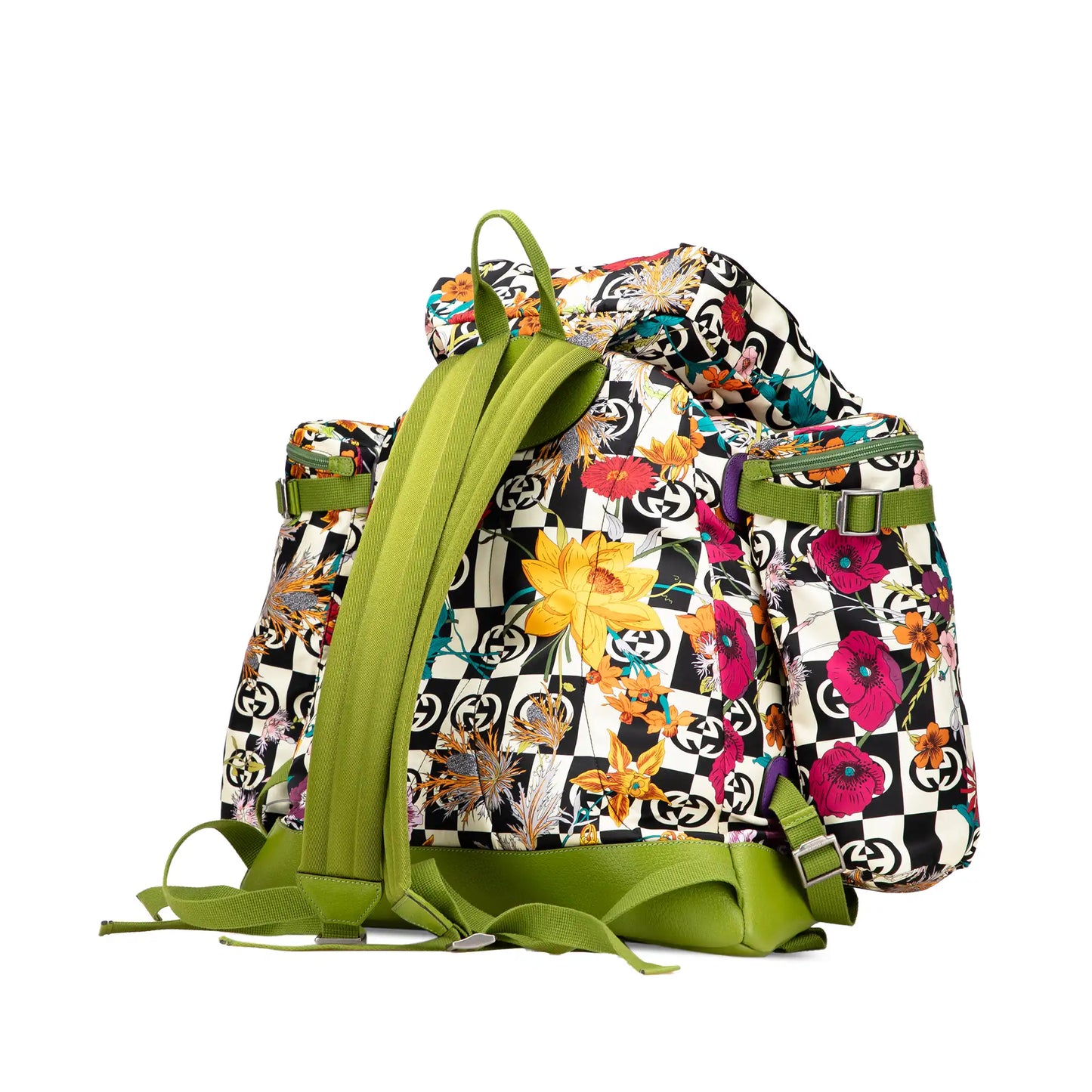 Gucci The North Face Floral Multicolor Nylon and Leather Backpack