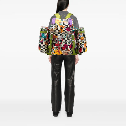 Gucci The North Face Floral Multicolor Nylon and Leather Backpack