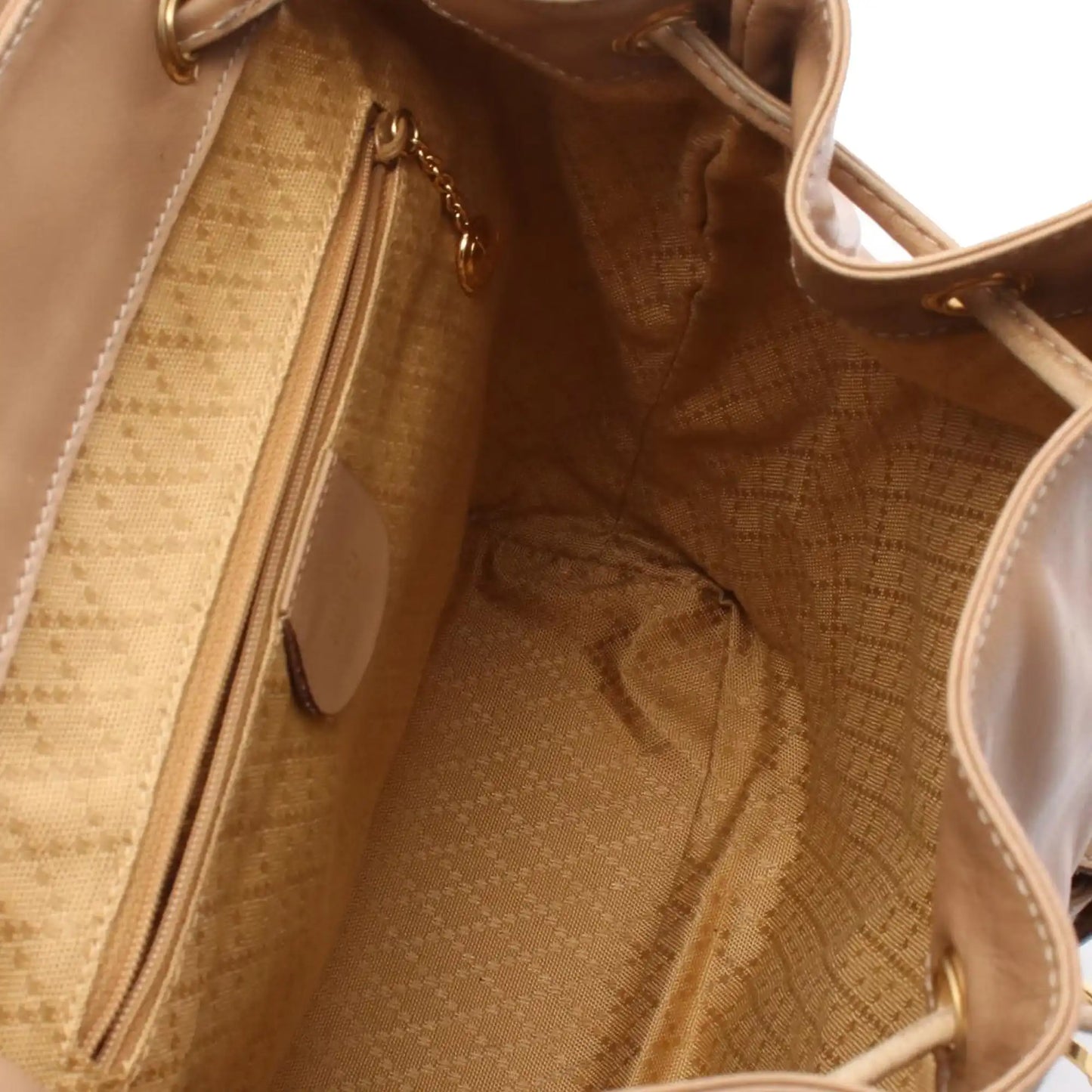Gucci Leather Bamboo Drawstring Backpack