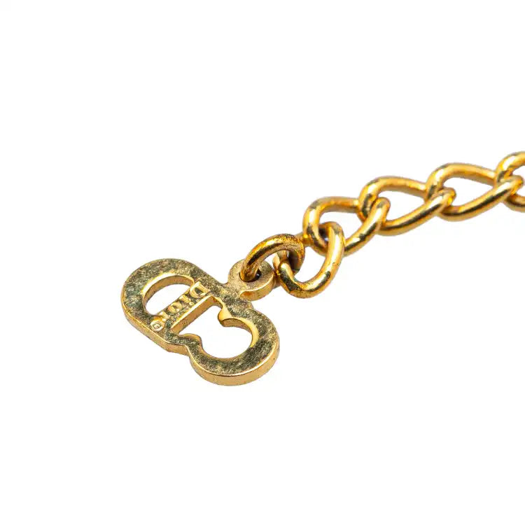 Dior Gold Plated Lock and Key Charm Necklace