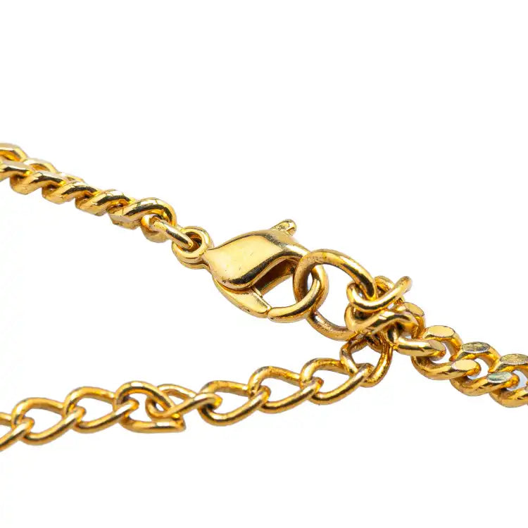 Dior Gold Plated Lock and Key Charm Necklace