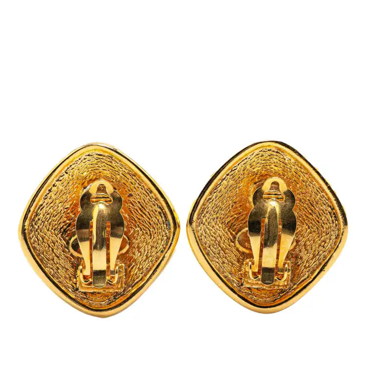 Chanel Gold Plated CC Clip On Earrings