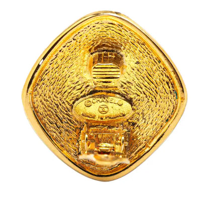 Chanel Gold Plated CC Clip On Earrings