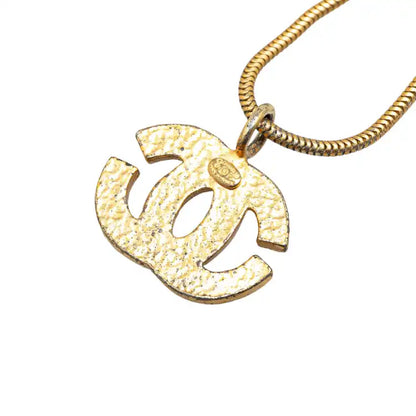 Chanel Gold Plated CC Pendant Necklace
