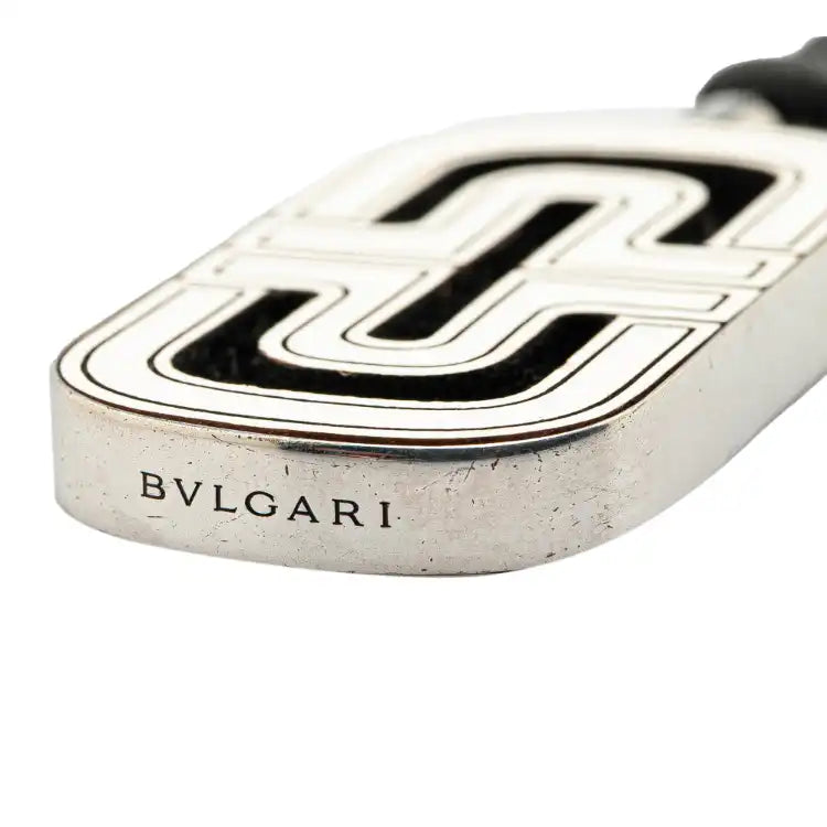 Bvlgari Sterling Silver Resin Parentesi Pendant Cord Necklace