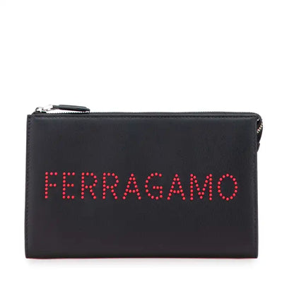 Ferragamo Leather Logo Clutch