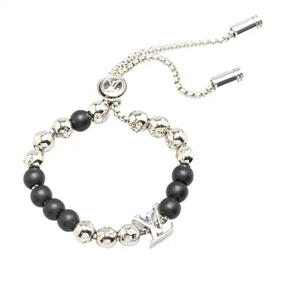 Louis Vuitton Silver Monogram Beads Bracelet