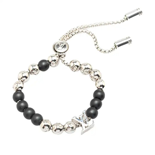 Louis Vuitton Silver Monogram Beads Bracelet
