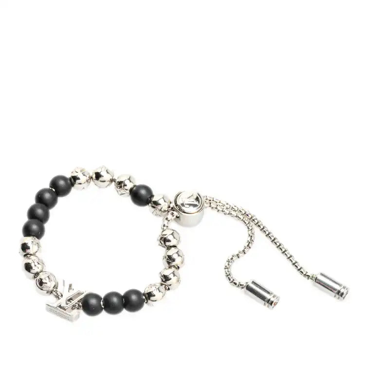 Louis Vuitton Silver Monogram Beads Bracelet