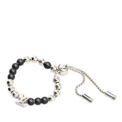 Louis Vuitton Silver Monogram Beads Bracelet