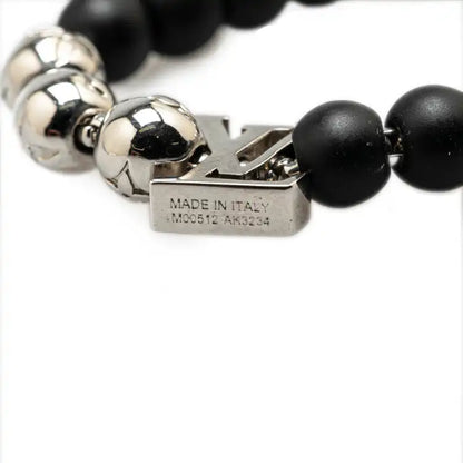 Louis Vuitton Silver Monogram Beads Bracelet