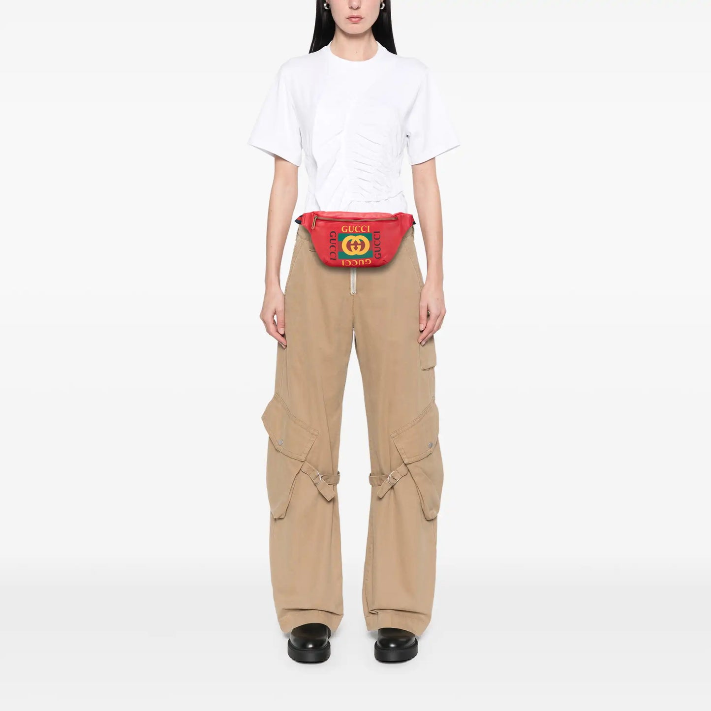 Gucci Grained Calfskin Logo Belt Bag