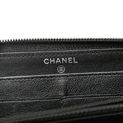 Chanel CC Caviar Zip Around Wallet