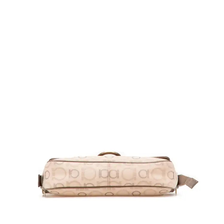Ferragamo Gancini Canvas Shoulder Bag