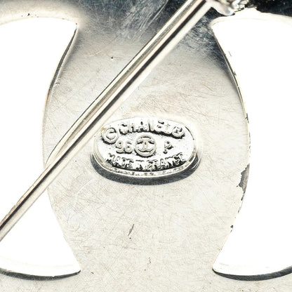 Chanel CC Silver Plated Turn Lock Brooch