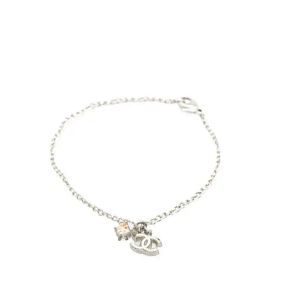 Chanel Silver Plated CC Ladybug Charm Bracelet